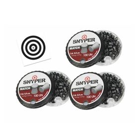 Kit 3 Cx Chumbinho Snyper Match 5,5mm Precisão + Alvos