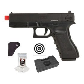 Pistola Airsoft GK G17 Slide Metal Spring 6mm + Kit PRO