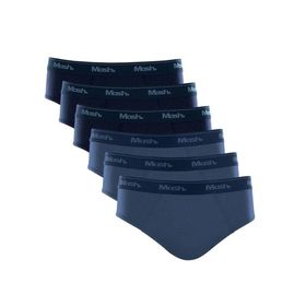 Kit 6 Cuecas Slip Algodão Mash Original - Azul