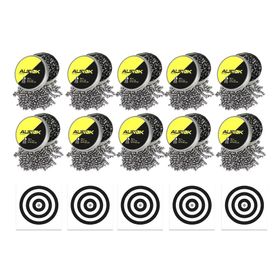 Kit 10 Cx Chumbinho Aurok Pointed 5,5mm com 250unid + Alvos
