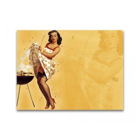 Placa Decorativa - Pin-up Churrasco - 30x39 Cm - All