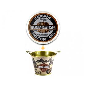Luminoso Decorativo Redondo Harley Davidson + Balde De